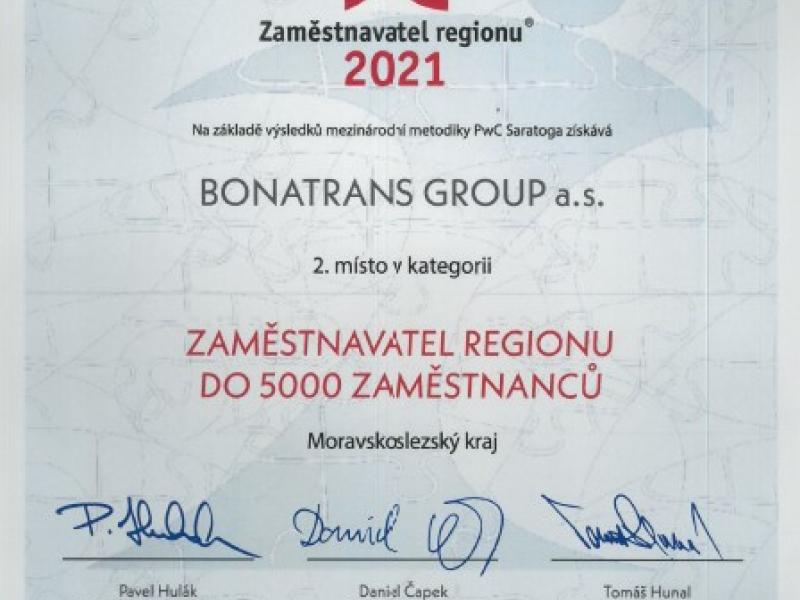 News - Ocenění Zaměstnavatel regionu 2021: 2. místo